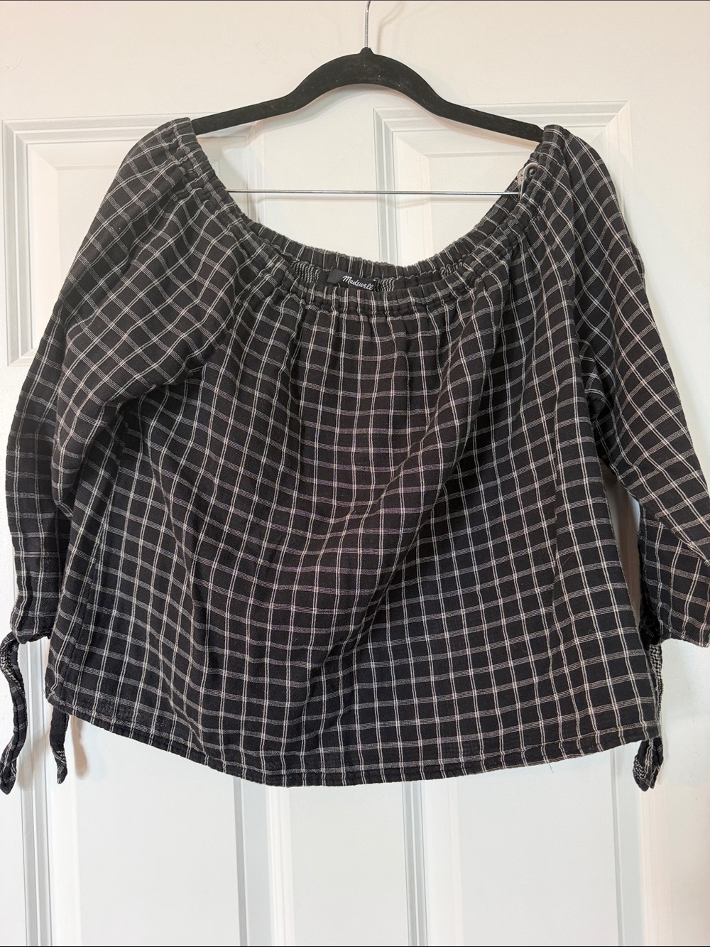 Madewell 3/4 sleeve patterned top